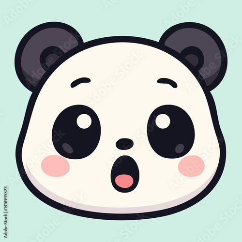 Surprised baby panda with wide open eyes and mouth