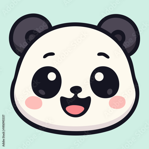 Joyful baby panda with happy expression and rosy cheeks