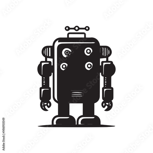 robot logo icon illustration design image