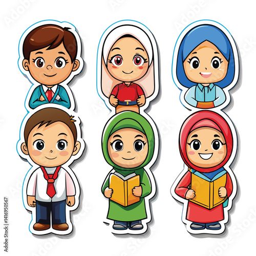 Diverse children in school uniform