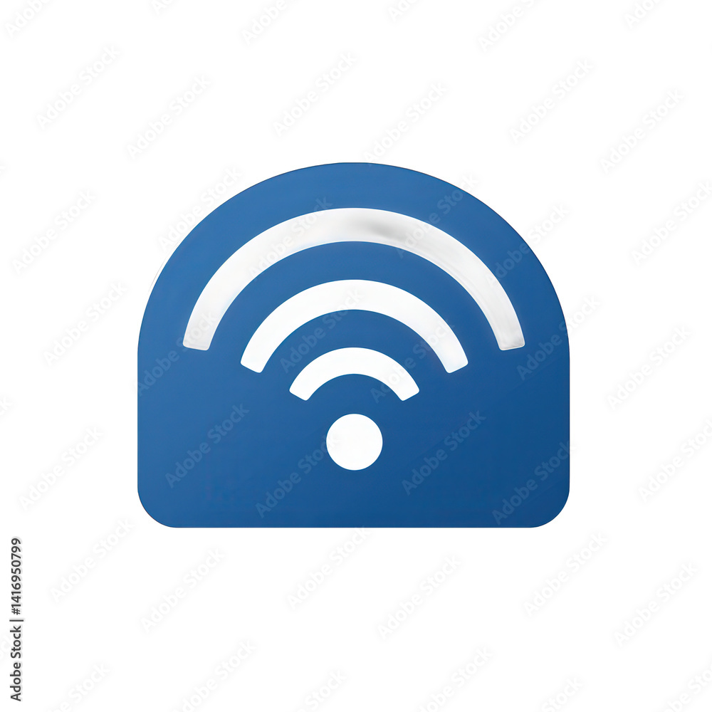 A sleek blue Wi-Fi symbol icon representing wireless connectivity, set against a clean background, ideal for technology and communication themes , isolated on white or transparent png A sleek blue Wi-Fi symbol icon representing wireless connectivity, set against a clean background, ideal for technology and communication themes , isolated on white or transparent png