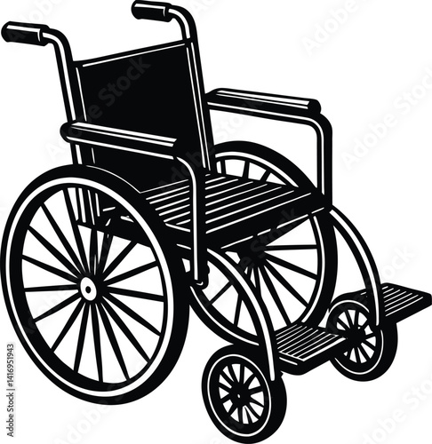 Wheelchair illustration for medical and disability related topics.