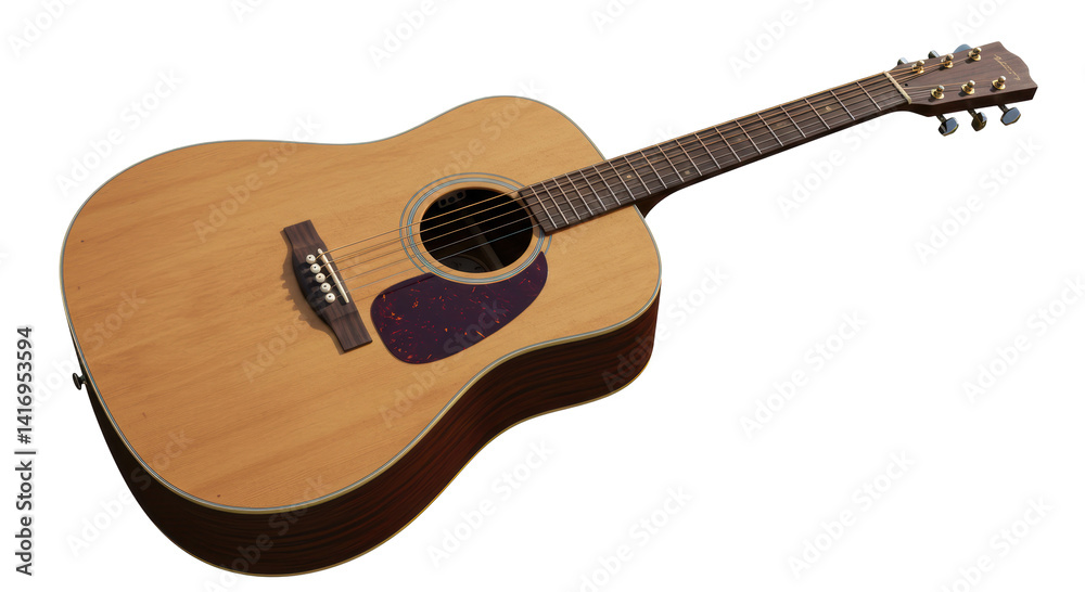 Fototapeta premium Isolated Acoustic Guitar Detailed