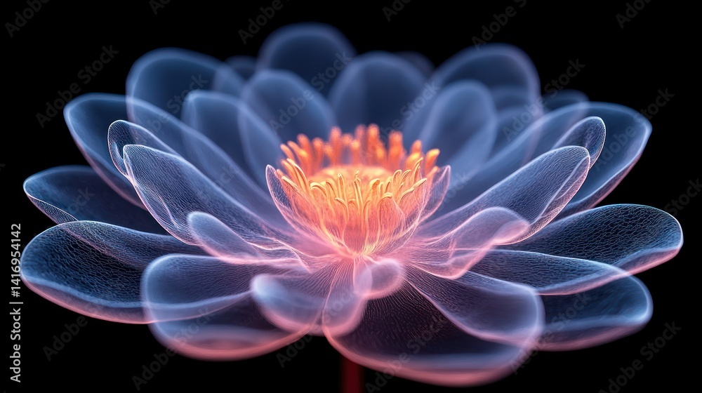 Obraz premium Glowing lotus flower, digital art