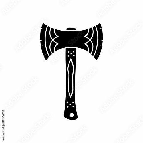 creative Silhouette axe Icon Vector Illustration 