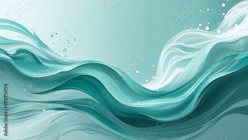 Pale aqua with soft brushstroke lines that create a sense of movement and fluidity
