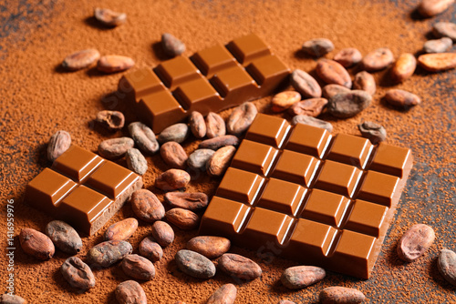 Sweet chocolate with cocoa ...