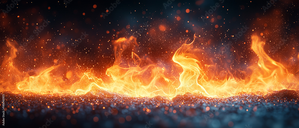 custom made wallpaper toronto digitalvibrant flames dancing against a dark background