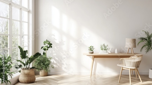 Obraz na płótnie Bright and Airy Minimalist Interior Design with Natural Light w salonie