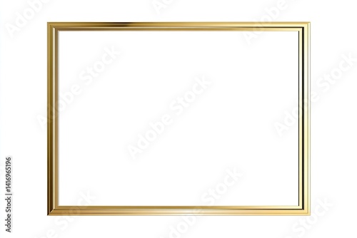 A simple gold frame isolated on a white background
