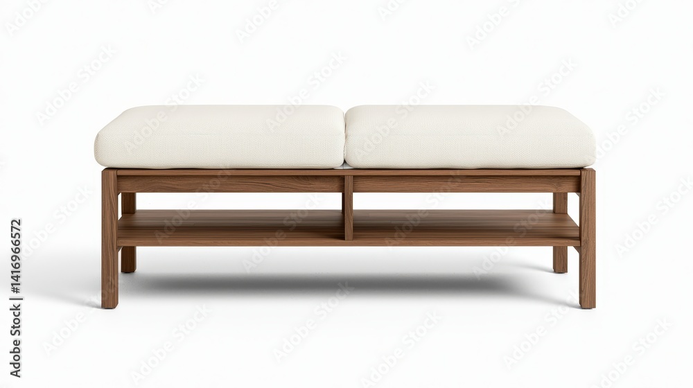Modern Wooden Bench with Cushions - Minimalism Modern Wooden Bench with Cushions - Minimalism