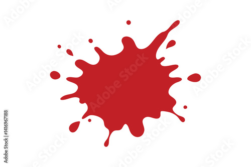 Crimson paint splash vector on white background