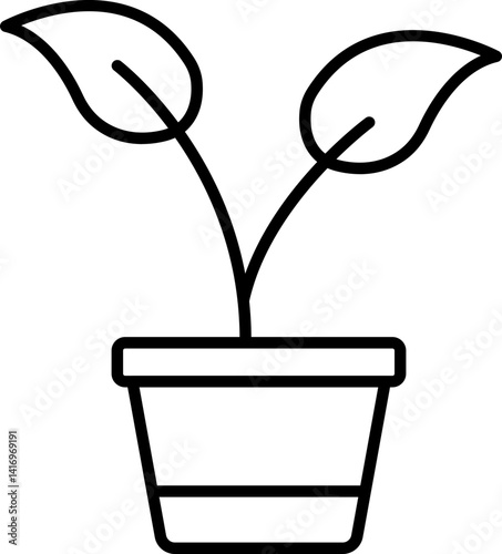 Plant Vector Icon Stock Illustration for Eco-Friendly and Environmental Concepts
