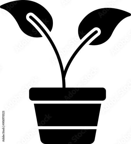 Plant Vector Icon Stock Illustration for Eco-Friendly and Environmental Concepts