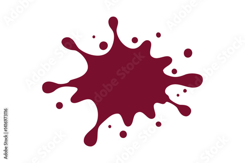Maroon paint splash vector on white background