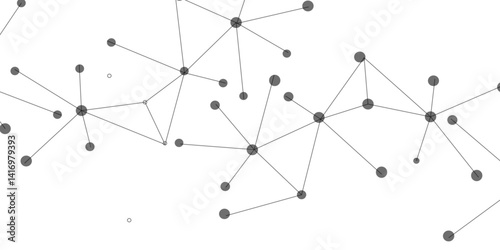 A beautiful Chaotic abstract line seamless pattern .Technology black illustration . Connected lines with dots .graphic background dots with connections for your design, illustration	
