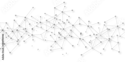A beautiful Chaotic abstract line seamless pattern .Technology black illustration . Connected lines with dots .graphic background dots with connections for your design, illustration	

