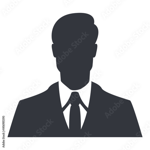 Vector Single Black Silhouette Icon - Businessman