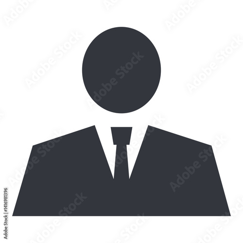 Vector Single Black Icon - Geometrical Businessman
