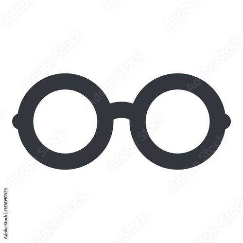 Vector Silhouette Icon - Round Eyeglasses.