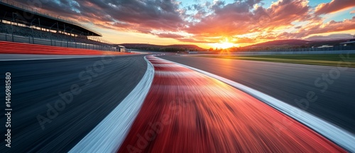 Obraz na płótnie Dynamic race track look with speed effect. Perfect for sports, automotive or energetic themes. w salonie