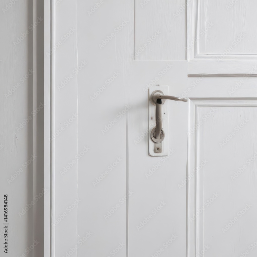 Fototapeta premium door handle and lock, door handle and key, door handle on the door