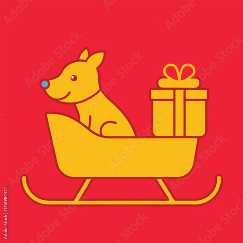 christmas reindeer with gift box