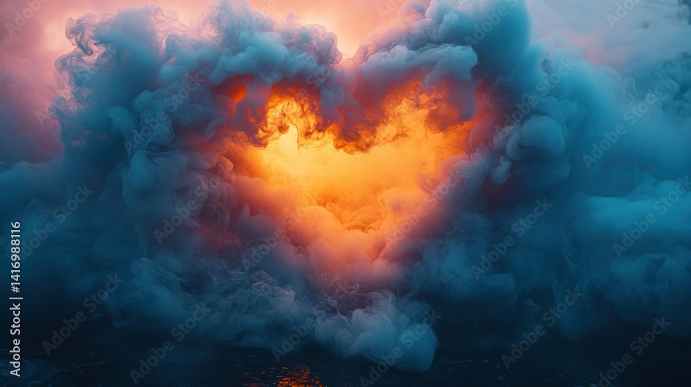 Fototapeta premium Heart-shaped cloud formations