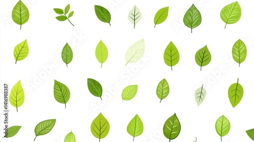 Wallpaper Mural Various green leaves in different shades and shapes. Torontodigital.ca