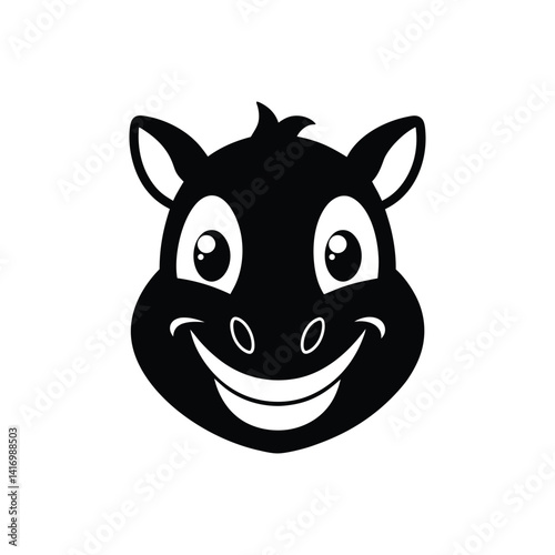 a black outline cartoon tapir head.eps