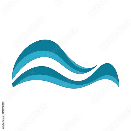 Abstract representation of flowing water waves in vibrant blue tones, symbolizing tranquility and movement, suitable for backgrounds or designs , isolated on white or transparent png
