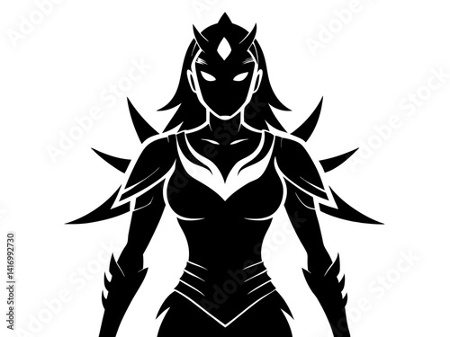 Female Warrior Silhouette Vector Design, Warrior Woman SVG, Strong Heroine SVG