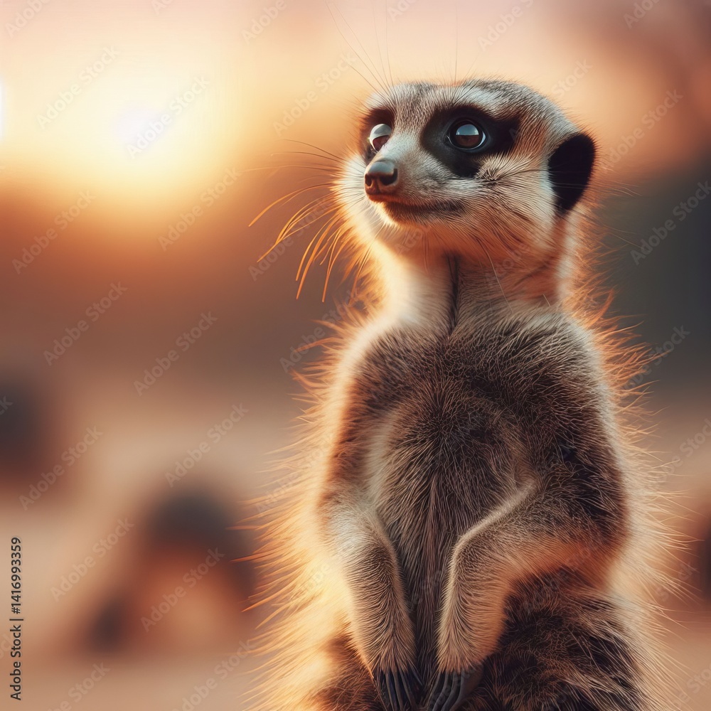 Fototapeta premium A meerkat a sudden noise