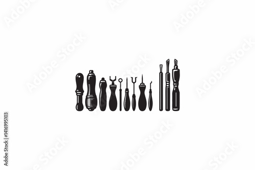 An Awl tools vector silhouette image made by adobe illustrator.