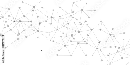 A beautiful Chaotic abstract line seamless pattern .Technology black illustration . Connected lines with dots .graphic background dots with connections for your design, illustration