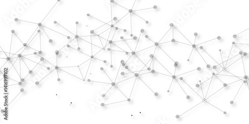 A beautiful Chaotic abstract line seamless pattern .Technology black illustration . Connected lines with dots .graphic background dots with connections for your design, illustration