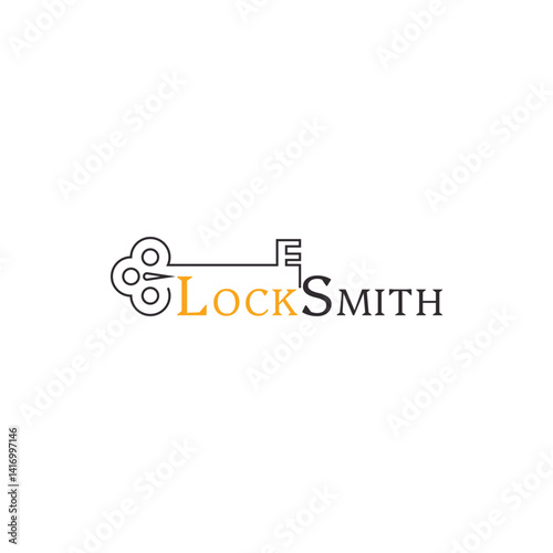 Simple and minimalist key logo vector. Perfect for locksmith, repair and other business.