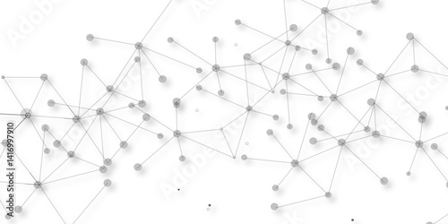 A beautiful Chaotic abstract line seamless pattern .Technology black illustration . Connected lines with dots .graphic background dots with connections for your design, illustration