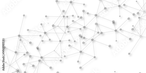 A beautiful Chaotic abstract line seamless pattern .Technology black illustration . Connected lines with dots .graphic background dots with connections for your design, illustration