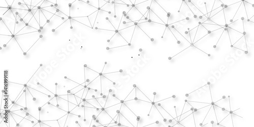 A beautiful Chaotic abstract line seamless pattern .Technology black illustration . Connected lines with dots .graphic background dots with connections for your design, illustration