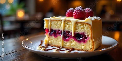 A Slice of berry Chess cake