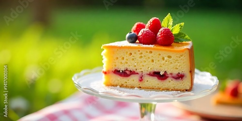A Slice of berry Chess cake