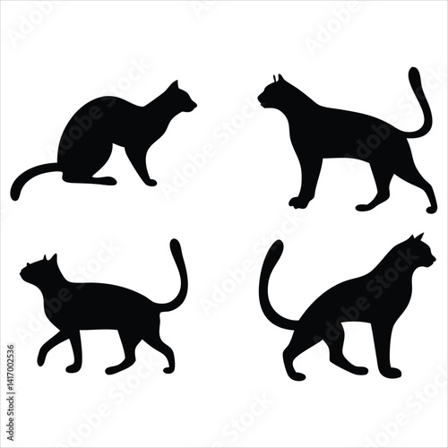 Canvas Print silhouettes of cats