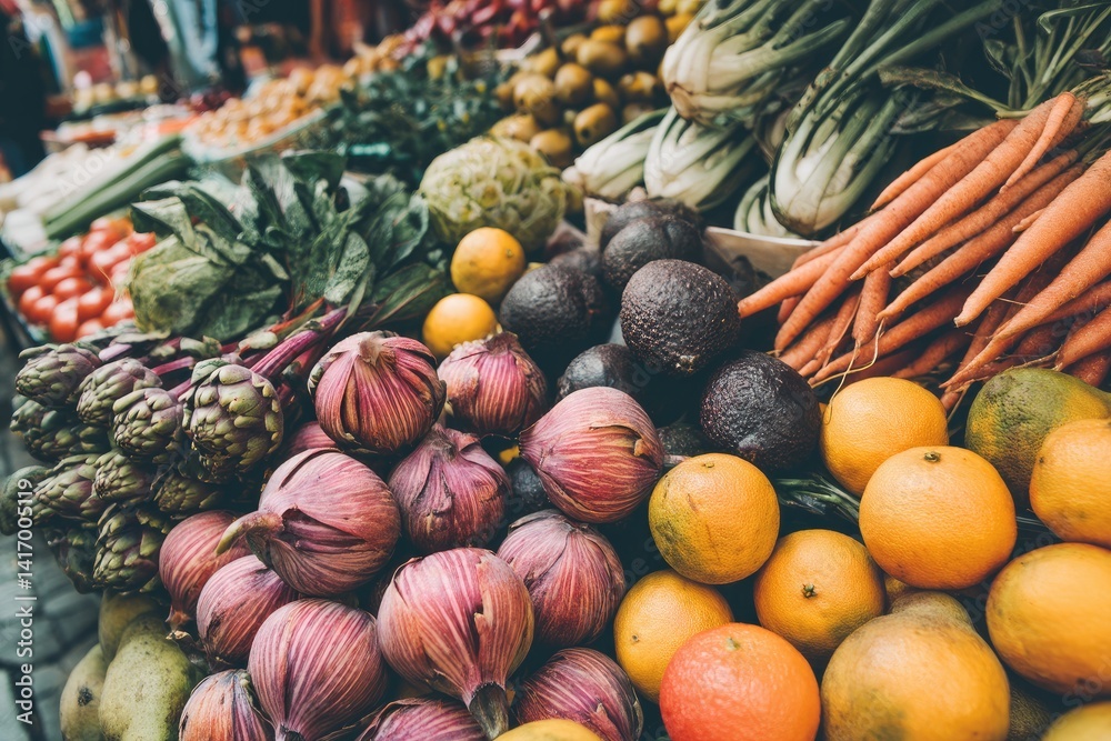 Fresh produce market display Fresh produce market display