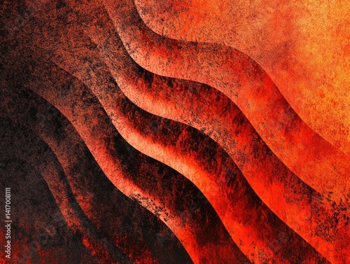 Abstract fiery waves photo