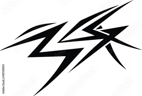 abstract geometric symbol with sharp angular design