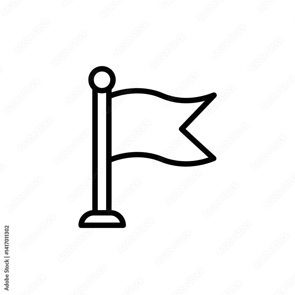 Simple flag graphic design on a pole Simple flag graphic design on a pole