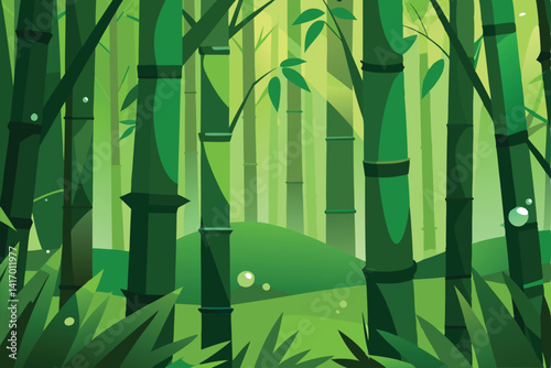 bamboo forest background vector illustration
