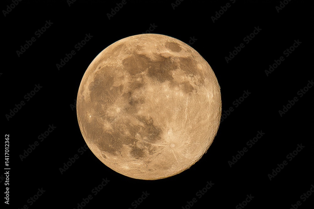 Obraz premium Full moon, Earth's celestial neighbor