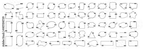 Big Set of Vector Quote Boxes and Speech Bubble Frames. Blank Templates for Text, Info Design, Blogs, and Communication